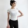 Womens Short Sleeve Yoga Tight Top Slim Fit Sports Running Training Gym Wear