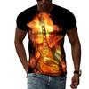 Personalized Guitar Pattern 3D Digital Print Men's Street Round Neck Short Sleeved T-shirt