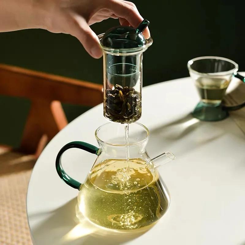 Creative Glass Teapot Tea Cup High Borosilicate Glass High Temperature Glass Tea Set Tea Water Separation Kettle
