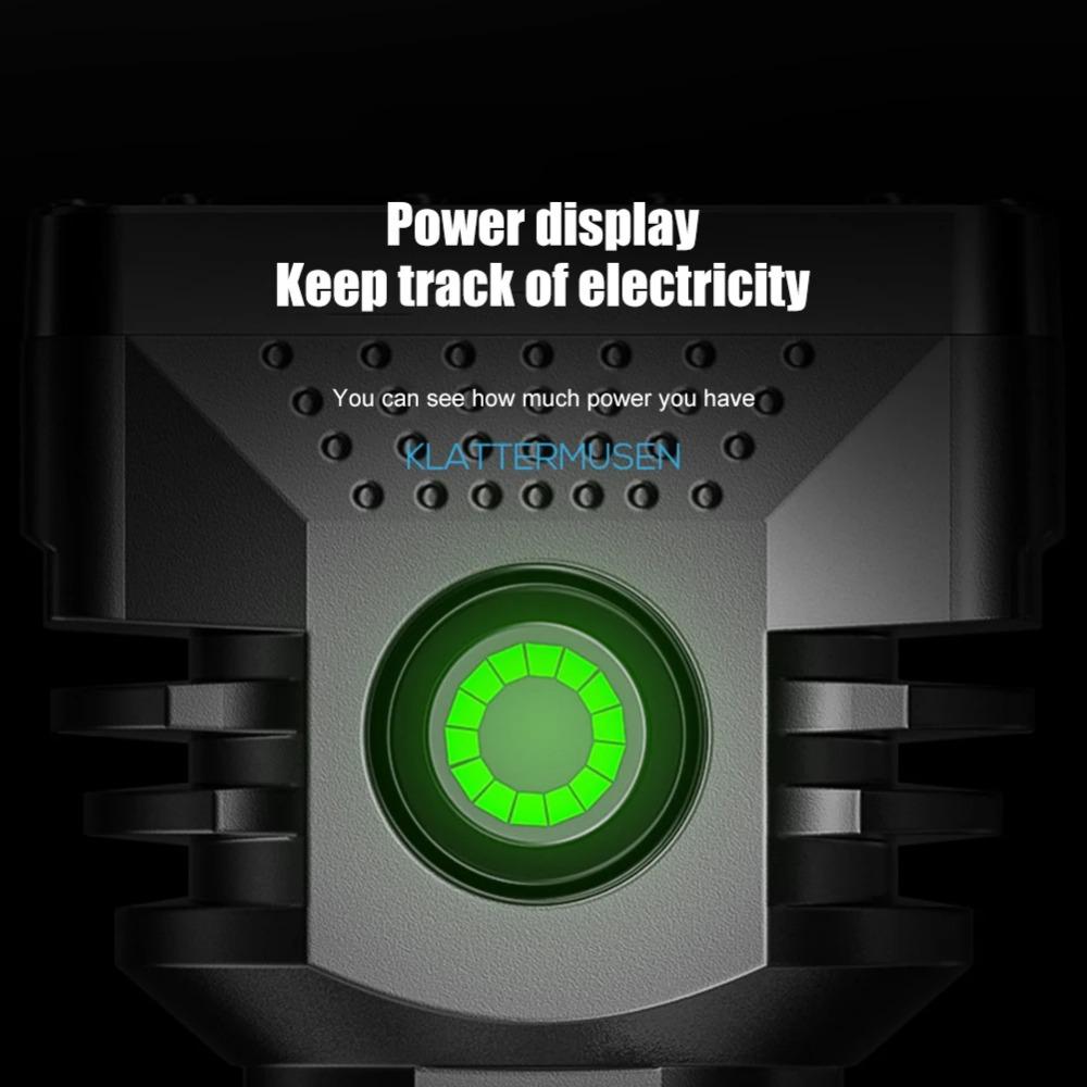 5PCS 6 LEDs Flashlight Rechargeable Mini Torch High Brightness Power Display Outdoor Lighting for Outdoor Lighting Camping Emergency