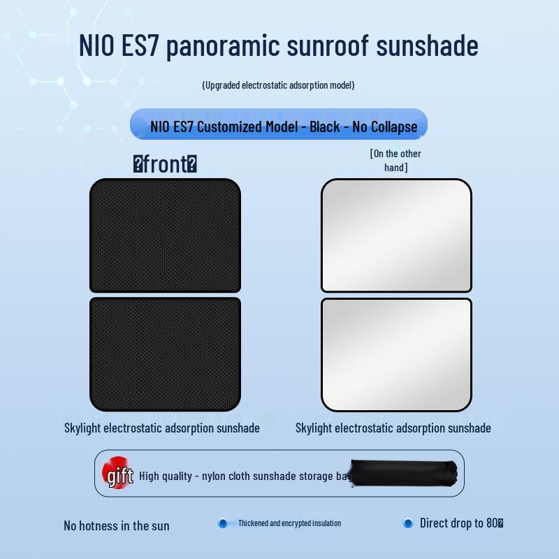 Nio 22 ES7 Sunroof Sunshade: Heat Insulation, UV Protection, Privacy Blind
