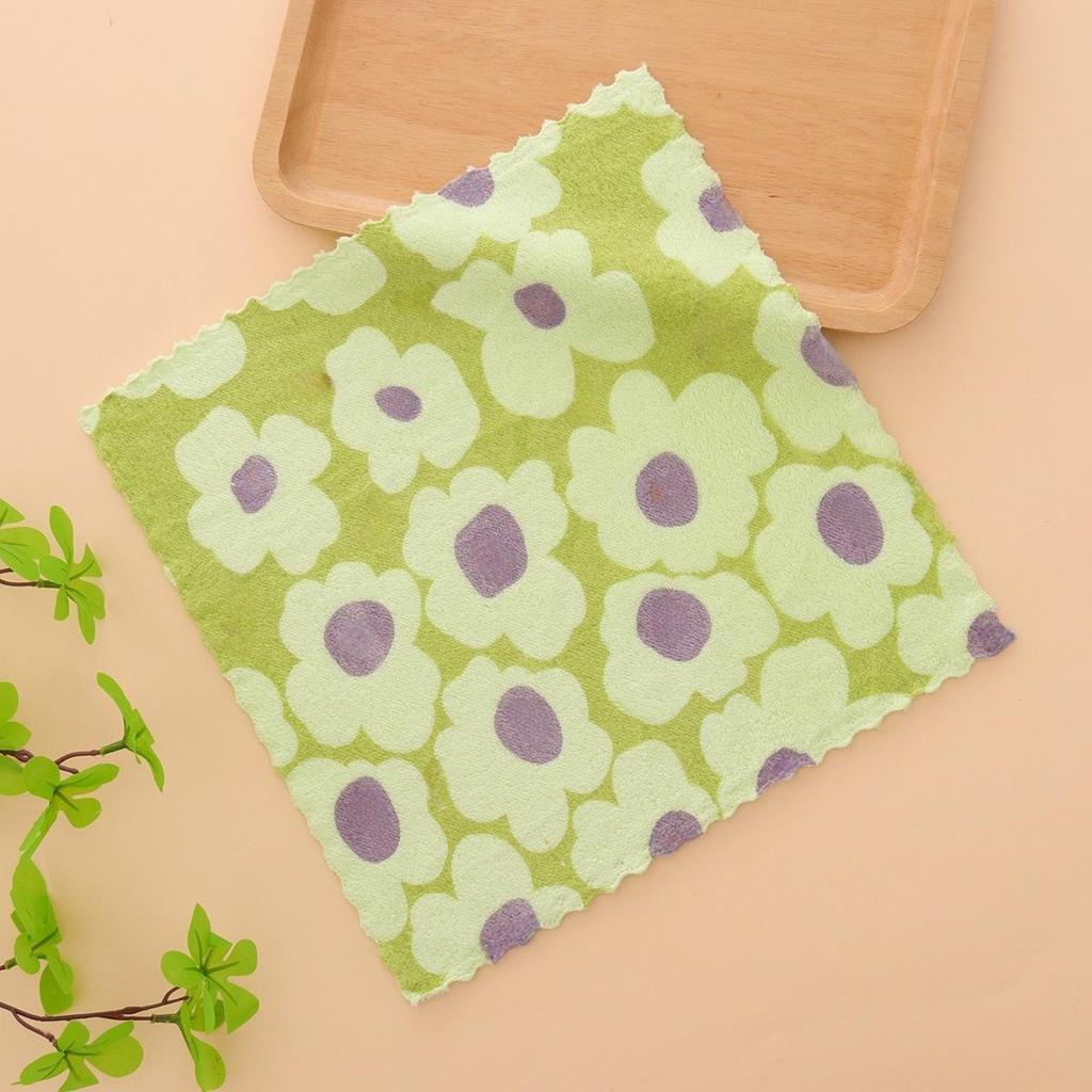 Coral Fleece Absorbent Kitchen Dishcloth - Small, Thick, Easy-to-Use Hand Towel for Dishwashing