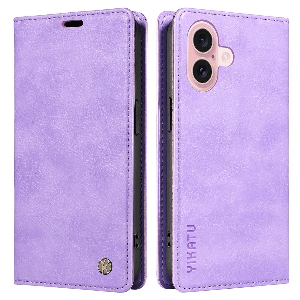 YIKATU YK-006 For iPhone 16 Wallet Case Scratch-Proof Leather Phone Cover