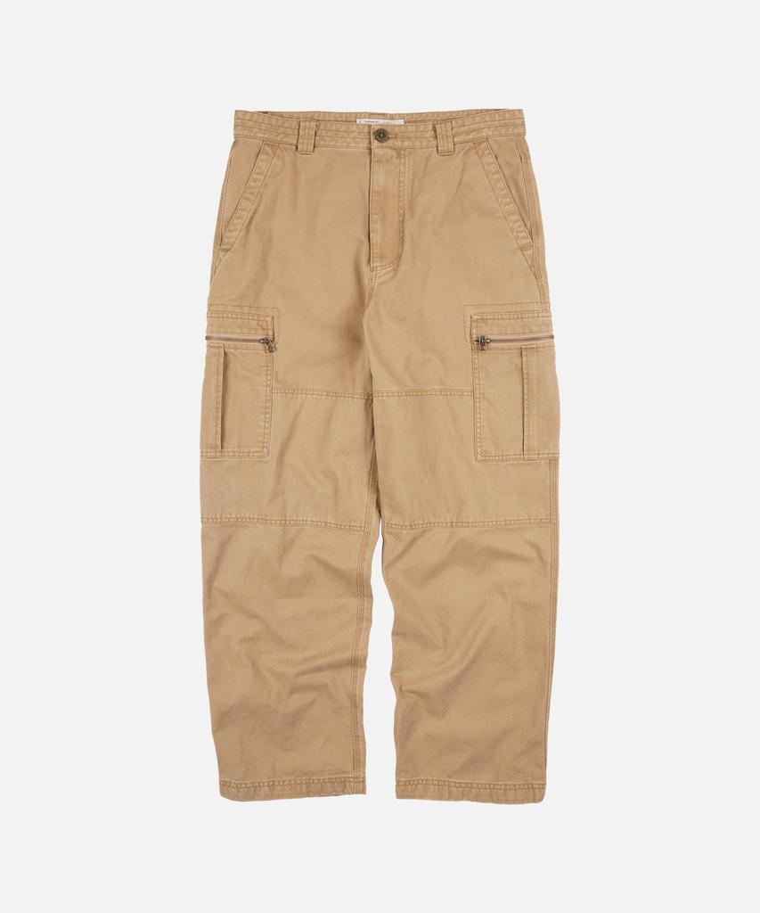 FRIZMWORKS Washed Cotton Zip Cargo Pants _ Beige