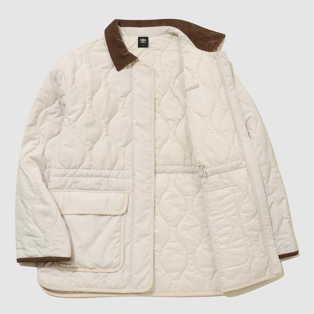 Umbro Women'S Collared Mid-Hip Padded Jacket Beige (Uq322Cpj94)