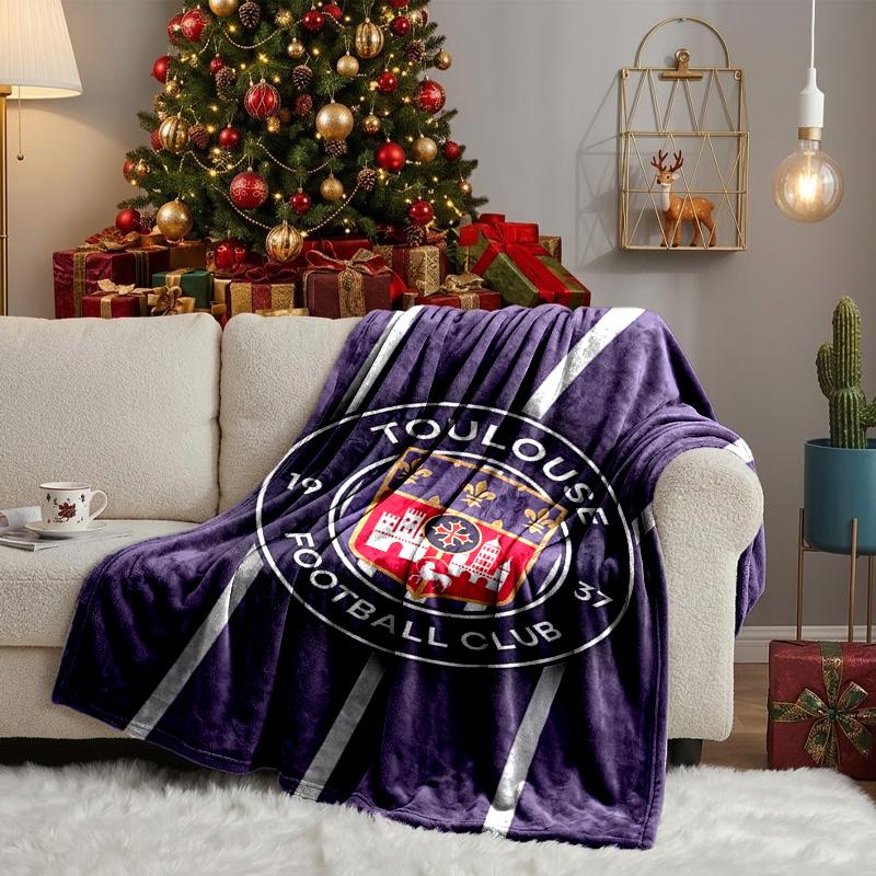 Toul-ouse Football Blanket Lightweight Ideal Bedding Blanket Perfect for Travel, Camping, Living Rooms, Offices, Sofas, Fan Christmas gift