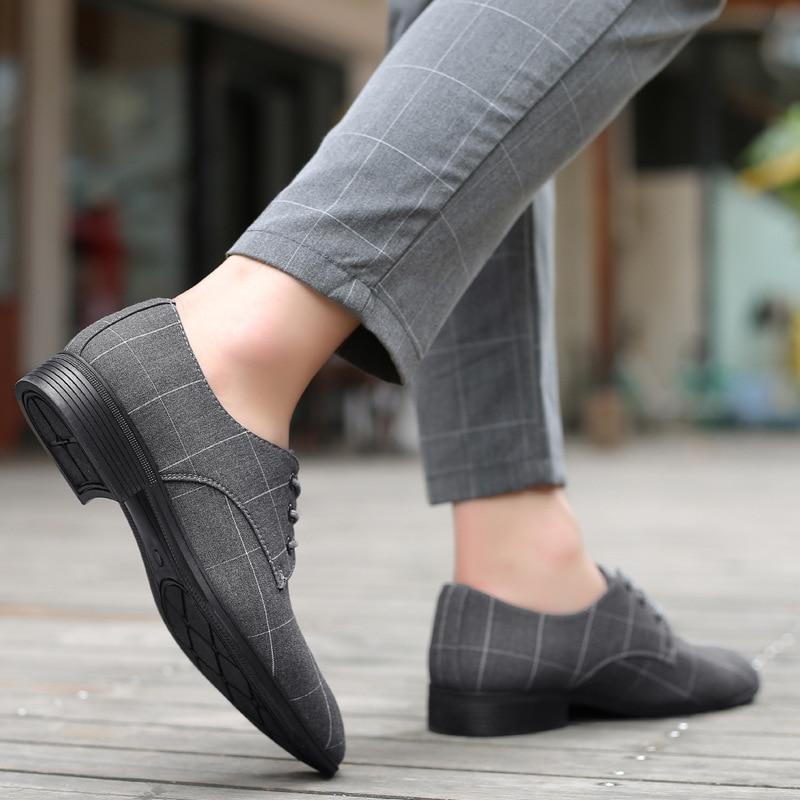 Men's Lightweight Business Casual Shoes Fashion Pointed Toe Lace-Up Formal Shoes Wedding Lattice Shoes Driving Shoes