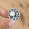 925 Sterlingsilber Kronenchakra Regenbogenmondstein Edelstein Handwerkerring Schmuck