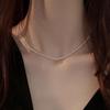 Elegante Collana con Perle d'Argento e Zaffiri - Catena per Clavicola Anti-Sbiadimento, Versatile per Donna