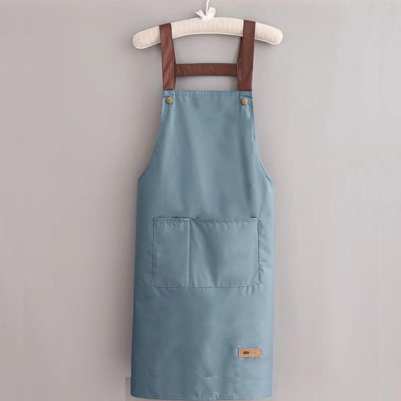 Unisex wasserdichte ölabweisende Küchenschürze mit großer Tasche und verstellbarem Riemen - Einfarbige, Übergröße
