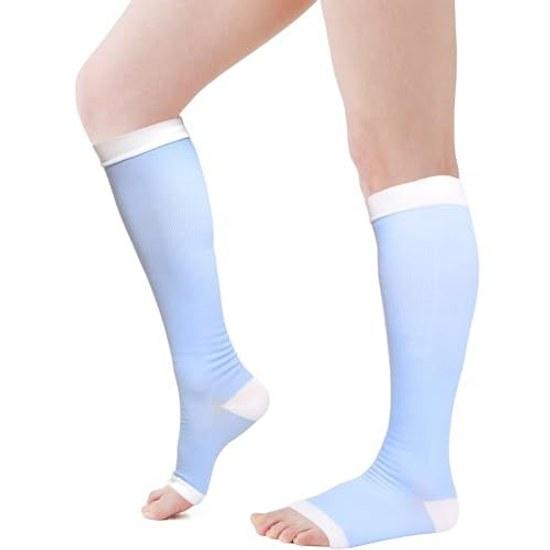 Bumbee Compression Socks Maternity Ladies Night Use S/M L/XL Size X 4 Colors Open Toe Sleeping Postpartum Silk Long Breathable
