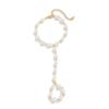 Salircon Exquisite Imitation Pearl Wrist Bracelet Women Vintage Hand Finger Bracelets Charm Ladies Aesthetic Jewelry Set Gift