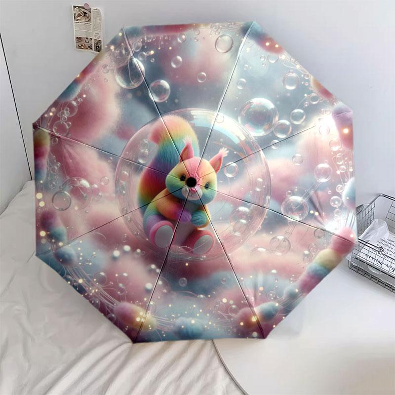 

Fluffybubbles Pattern Pattern New Style Umbrella, 1 Piece Automatic Folding Umbrella, Portable Travel Umbrella, Outdoor Umbrella, Birthday Gift