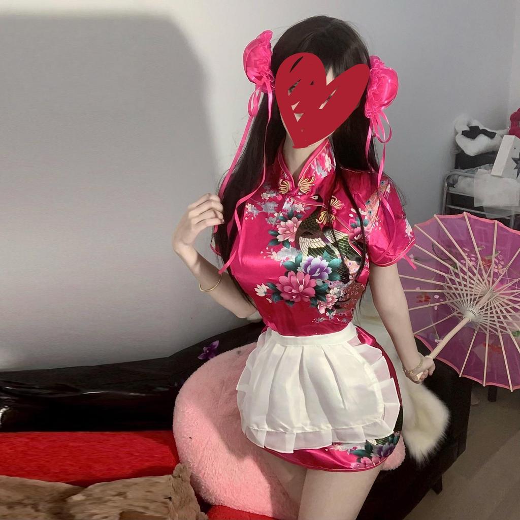 Qipao Dienstmädchen Cosplay Outfit im chinesischen Stil: Verlockendes zweidimensionales Design, leicht zu entfernen