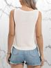 Ärmelloses gehäkeltes Tanktop für Damen Rundhalsausschnitt Ausgeschnitten Lässig Sommer Pullover