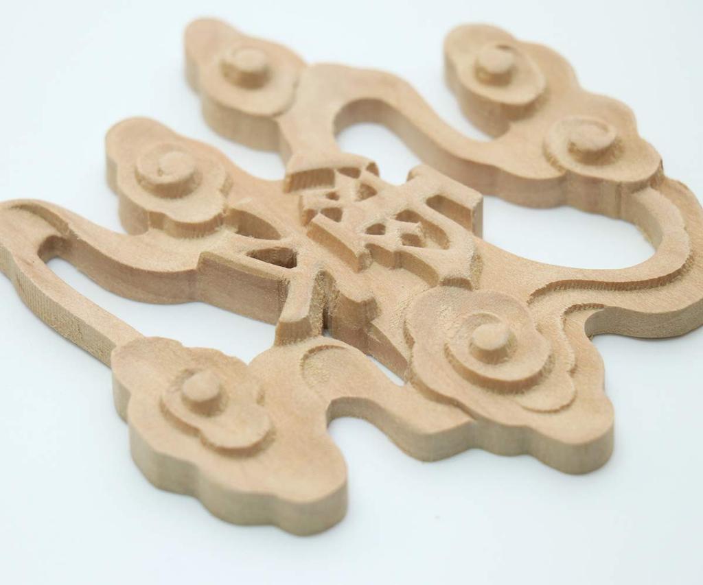 Cloud Wood Carving (Lettering) No. 343, Luxury Version, 10cm X 9cm, Wooden, Shinto Shrine, Cloud, Naamukuma-chan Kobo