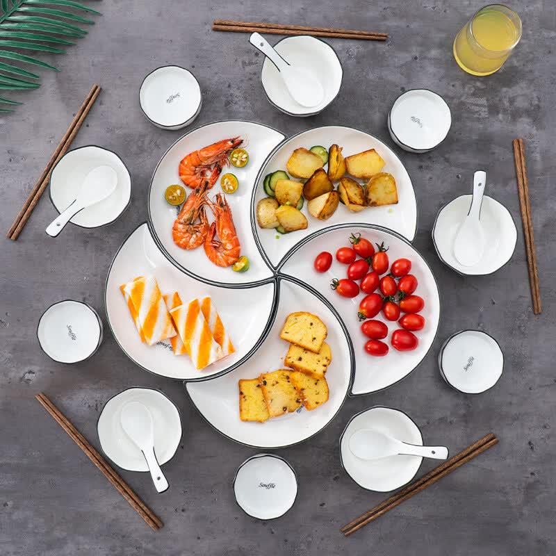 Underglaze Ceramic Moon Platter Set