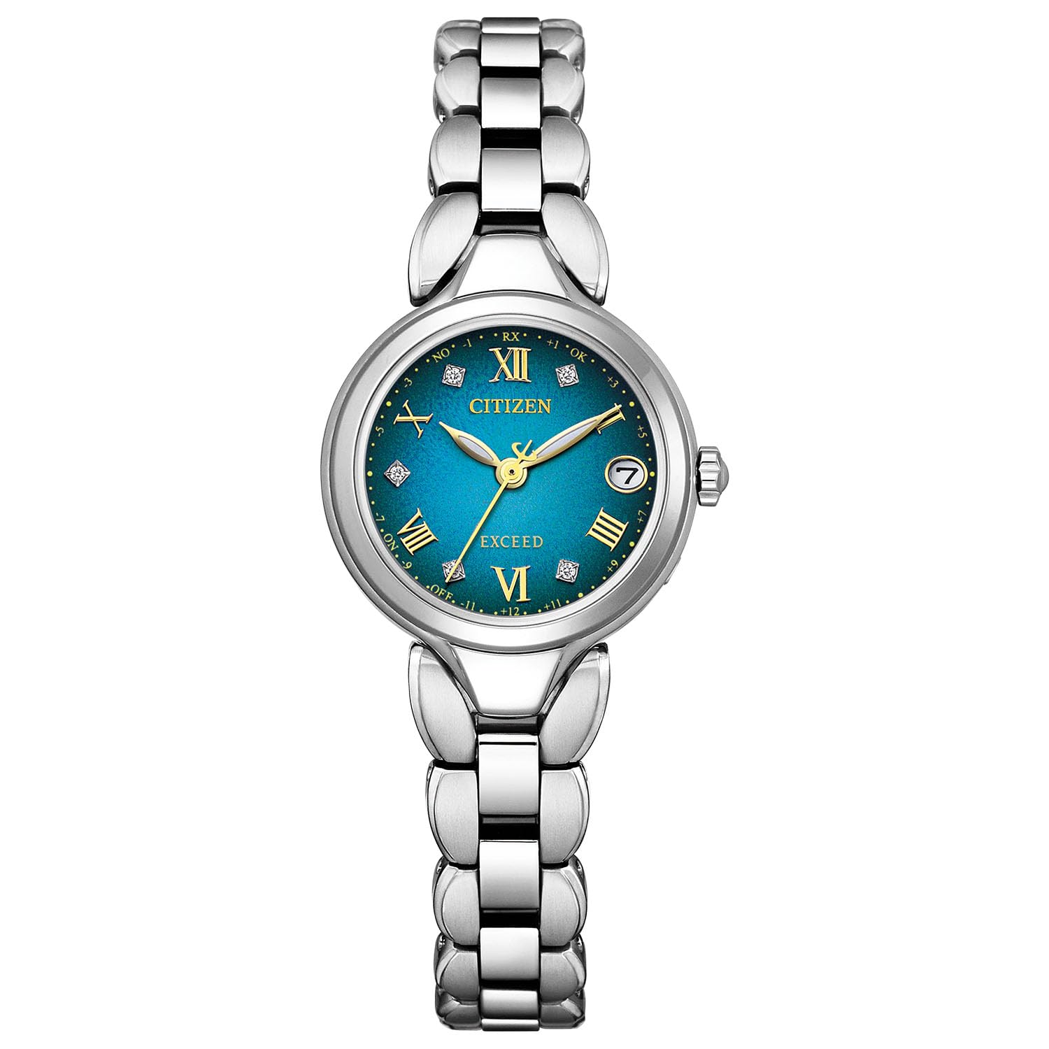 

Exceed Limited Edition Pair Silver [Citizen] Light-Powered Eco-Drive Radio-Controlled Watch, Waterproof, Model, Green, ES9470-68W, Men s,