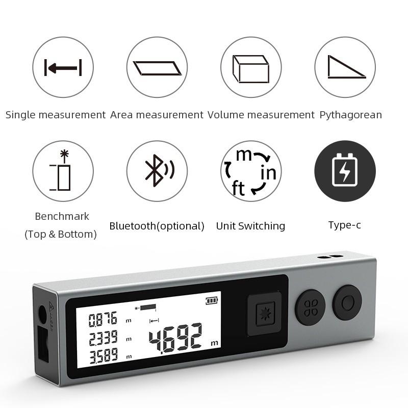 M120 Mini Telemetru Portabil Reîncărcabil Bluetooth Măsurător de Distanță Afișaj LCD Laser Riglă Electronică
