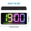Colorful LED Digital Desk Clock with Large Display Alarm Temperature Night Light for Home Office Christmas Décor