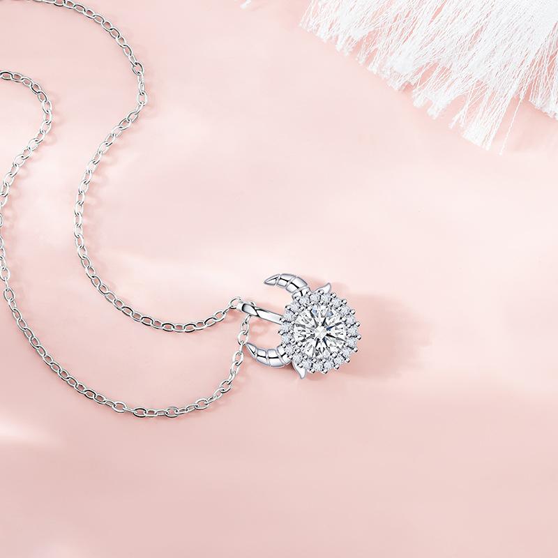 Original Design Zodiac Series Zodiac Ugly Ox Necklace Women's Niche Simple Guofeng Stainless Steel Clavicle Chain