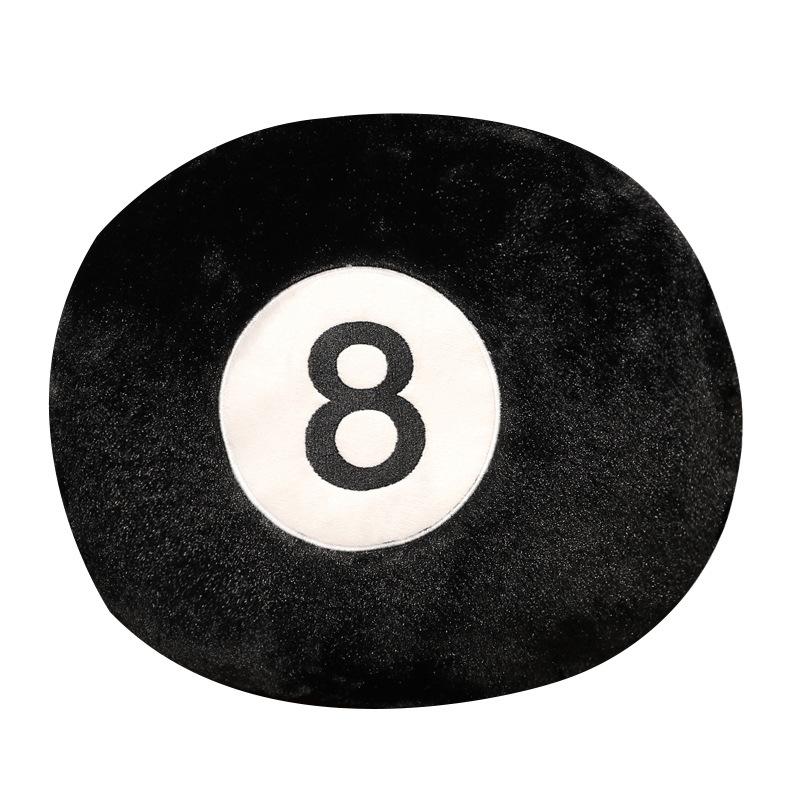 Creative Black 8 Billiard Throw Pillow Plush Toy Sofa Pillow Cushion Living Room Ornament Decoration