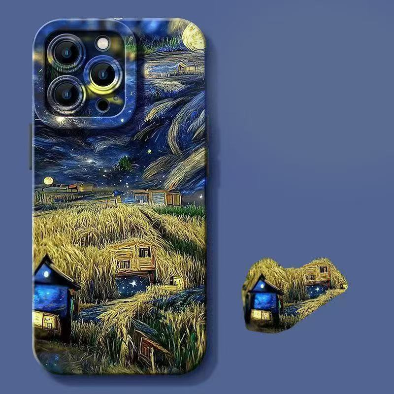 Oil painting castle for iphone17pro mobile phone case Apple 1514/13promax new 12/16X