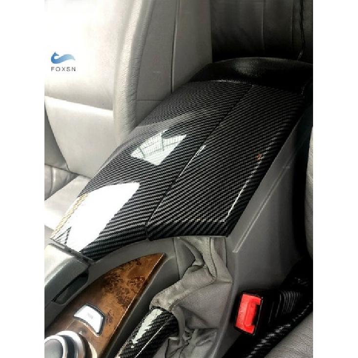 2xCarbon Style Center Console Armrest Storage Lid Box Cover For BMW 5 Series E60
