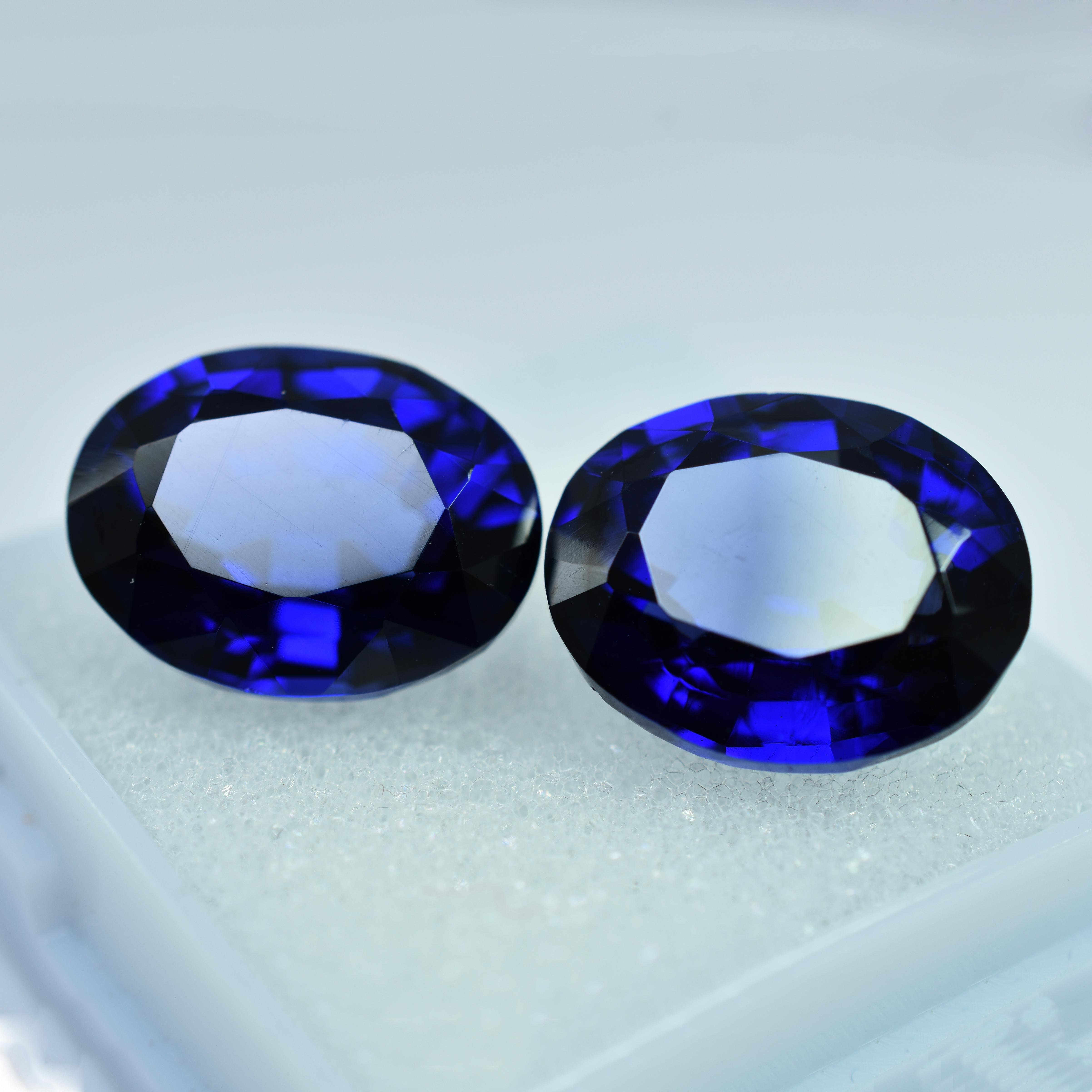 

20 Ct Natural Blue Sapphire Certified Gemstone Loose Oval Shape 14 mm синій