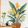 Tropical Jungle Green Plants Wall Stickers, Self-Adhesive Fresh Decor for Living Room Study Room Rental Apartment Decoration