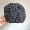 British Retro Big Size Wool Newsboy Caps Men Herringbone Flat Caps Women Man Painters Hat Soft Autumn Winter Hats Octagonal Cap
