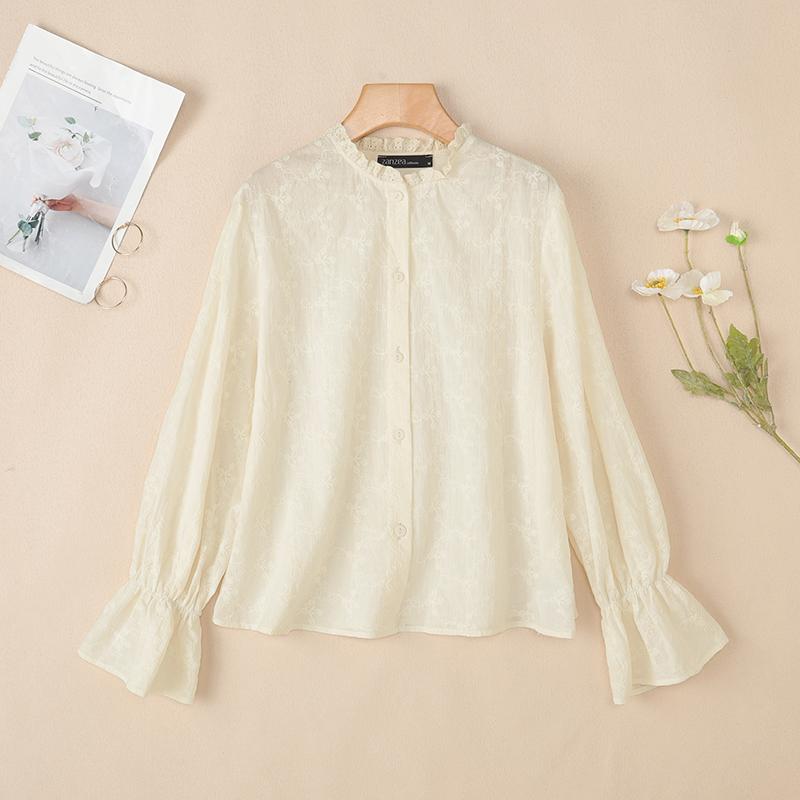 ZANZEA Bluză casual de damă cu gât rotund, largă, cu mâneci lungi, patchwork