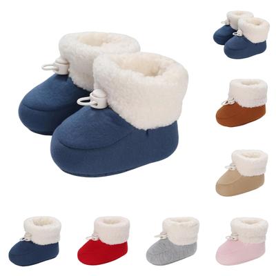 Baby Winter Walking Shoes for 0-12 Months Boys Girls, Lined Walkers with Color Block Design