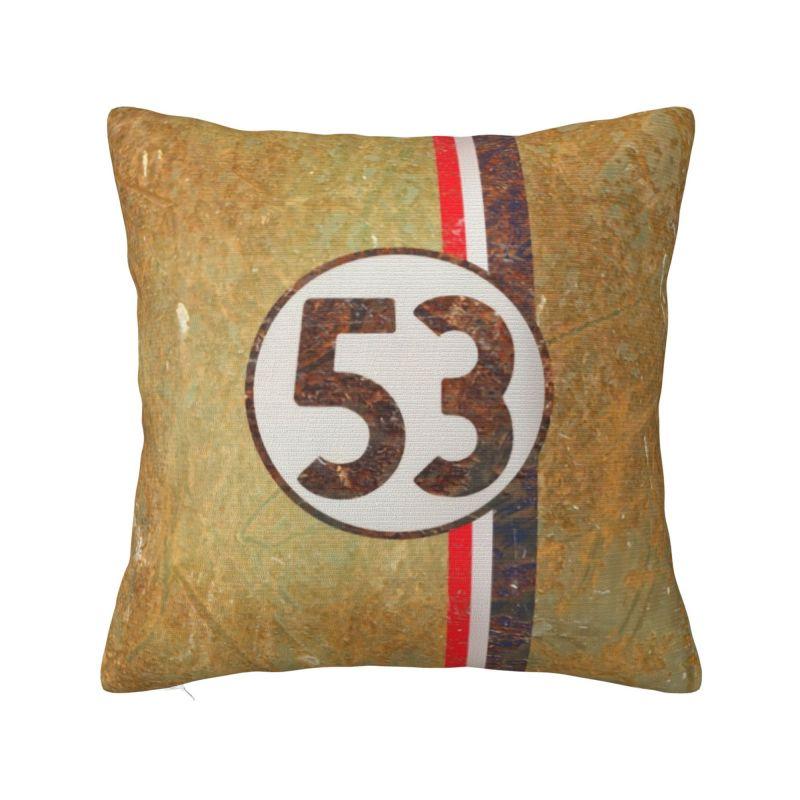Herbie 53 Classic Racing Car Logo Cushion Cover Soft Polyester Throw Pillow Case For Sofa Car Seat Decoration Bedding Pillowcase