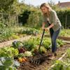 4-Zinken Gartenschaufel aus Karbonstahl zum Auflockern und Belüften des Bodens mit ergonomischem Griff