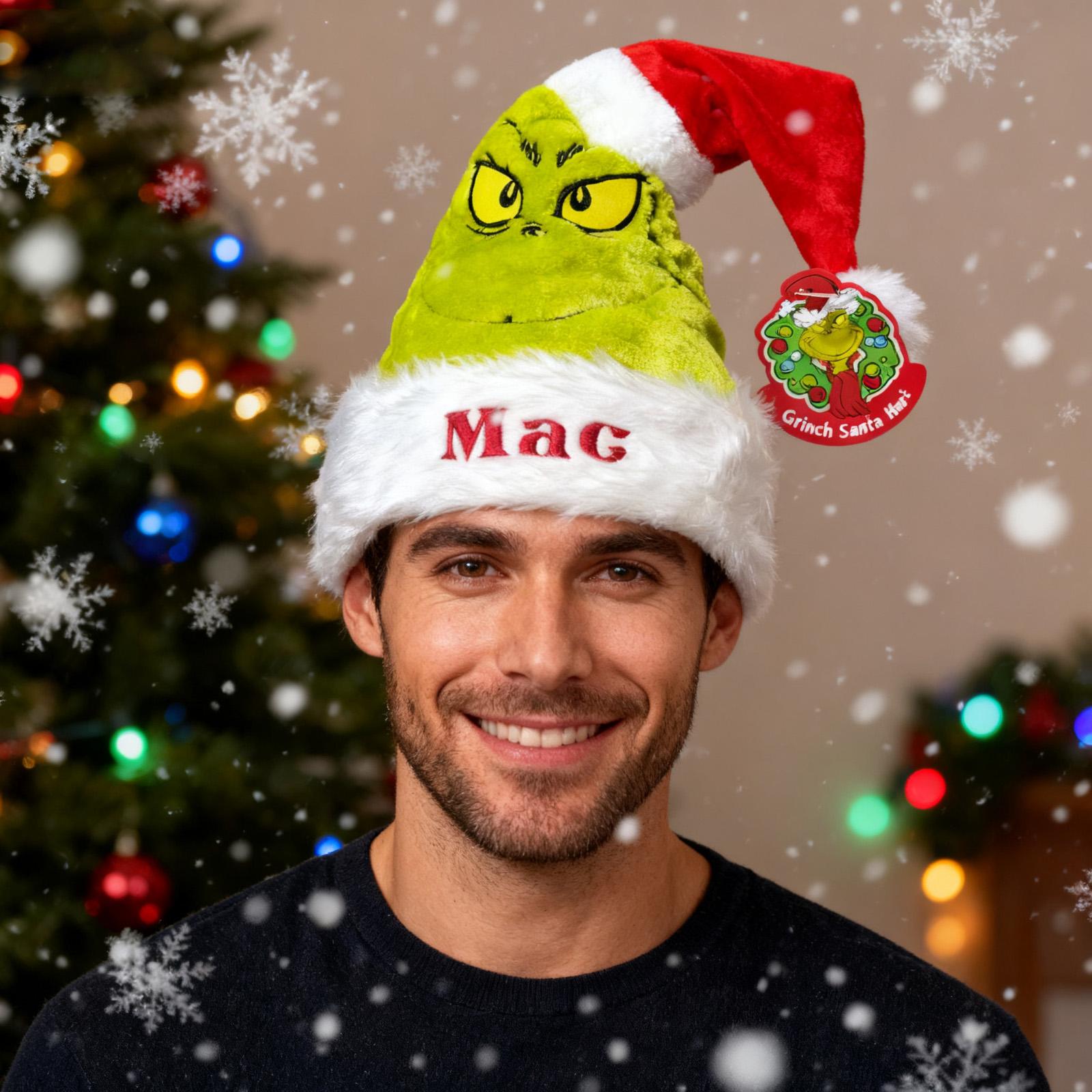 

Рождественские украшения для взрослых Плюшевые шапки Санты One Size зелёный