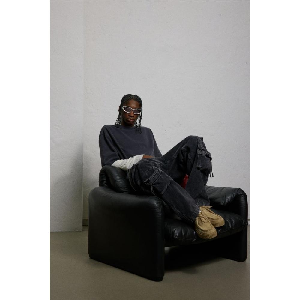 H M Boxy FiT wasHed T sHirT Black