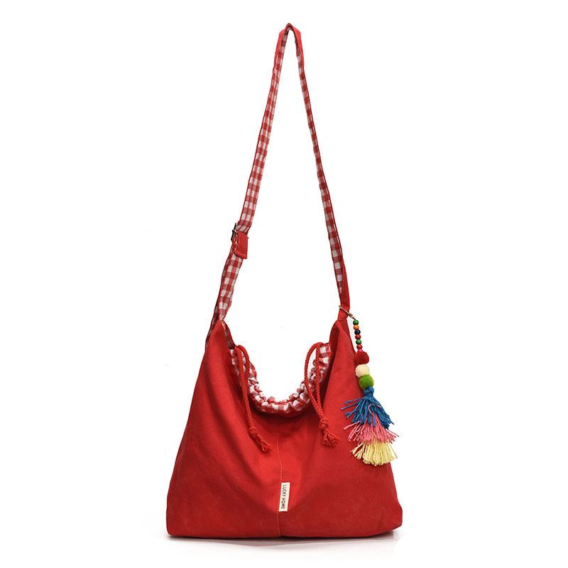 

Casual Retro Tote Bag A Student Commuting Crossbody Bag for Classes червоний