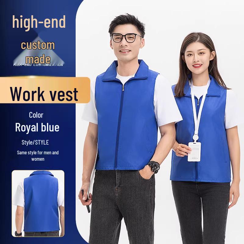 Custom Logo Multi-Pocket Durable Vest for Supermarket, Decoration, and Volunteer Workwear