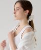 Aphrose Logo Frame Silk Scrunchie (White)