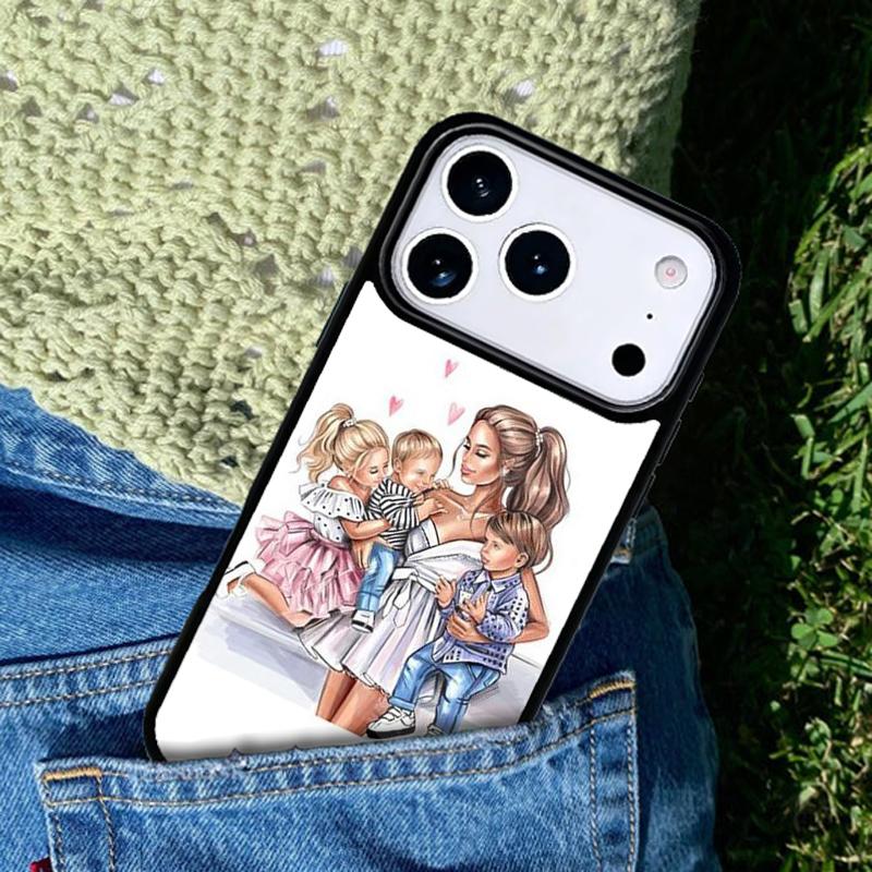 Mom Daughter Girl Son Dad Mobile Phone Case Compatible with IPhone 17 16 15 14 13 12 11Pro Max 17 Air Cover