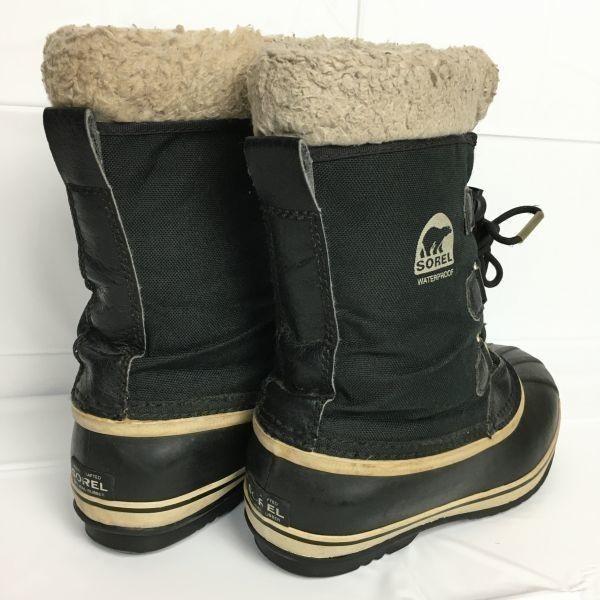 SOREL Snow Boots Liner Included Size 7 24.5-25.0-25.5 Black(USED)