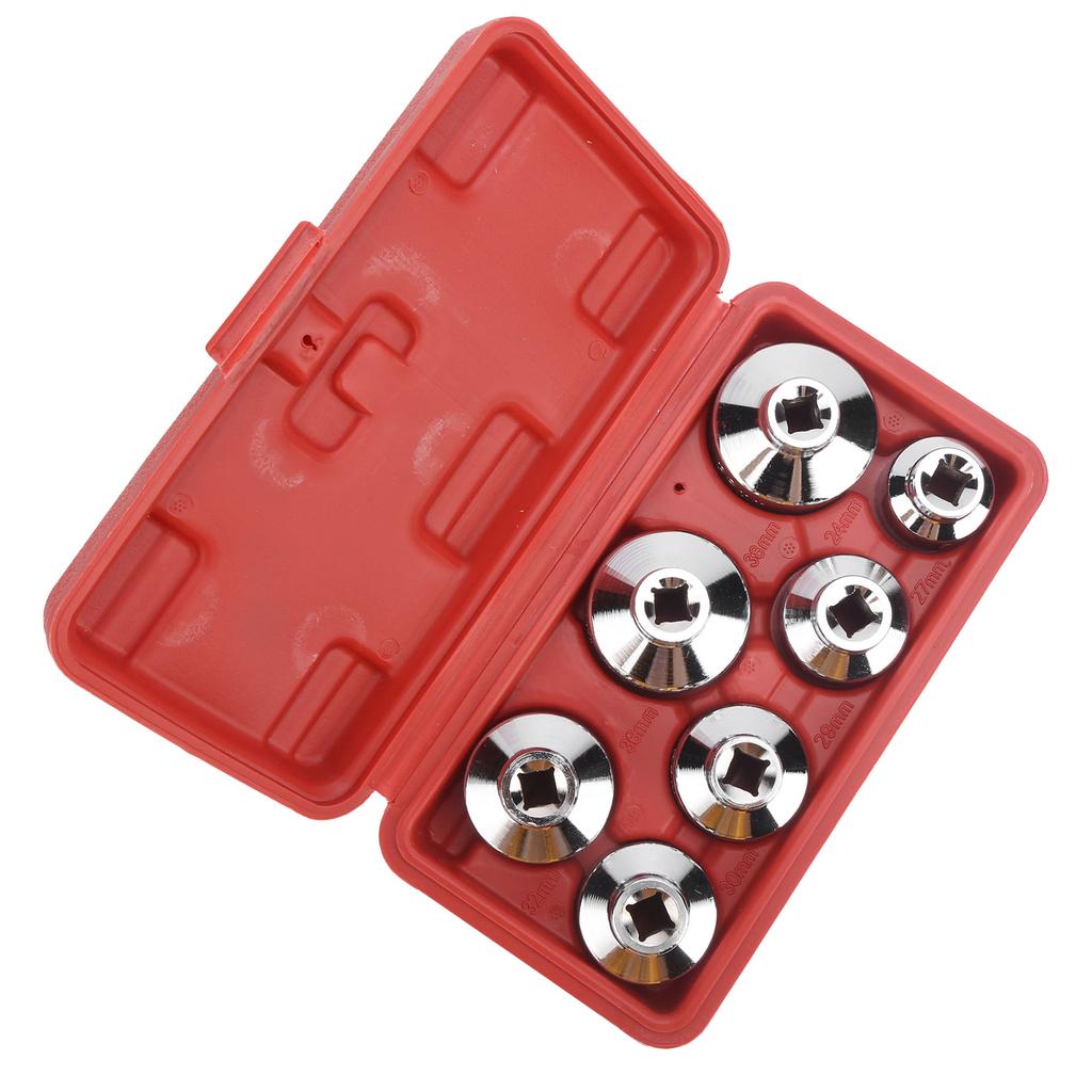 7pcs Set Oil Filter Wrench 24 27 29 30 32 36 38mm Universal for Vehicles with Newer Paper Cartridge Housing Design