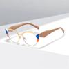 Europe and America Cat Eye Frame Anti-Blue Light Glasses Men Women Fashion Piece Together Color High Definition Eyeglasses