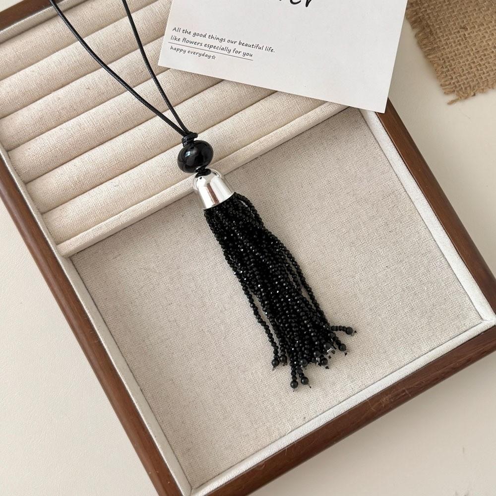 Lange Kordel Anhänger Halsketten Stein Runde Perle Pullover Kette Party Schmuck Geschenk