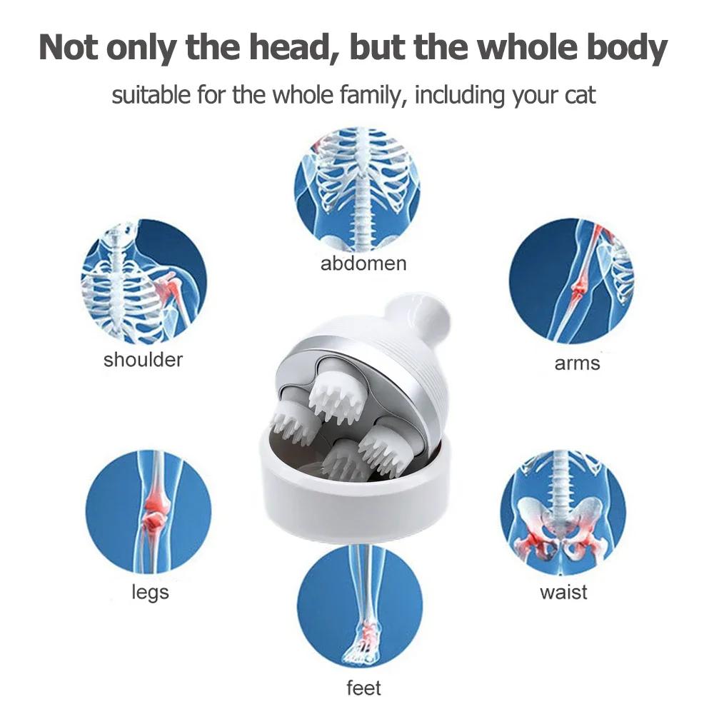 Electric Cat Massager Head Scalp Massage Machine Health Care Relax Body Shoulder Neck Muscle Deep Tissue Knead Vibrating Massage