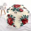 1pc Floral Roses Automatic Folding Umbrella, 8-Rib Sturdy Canopy, Portable Travel Umbrella for Outdoor Use