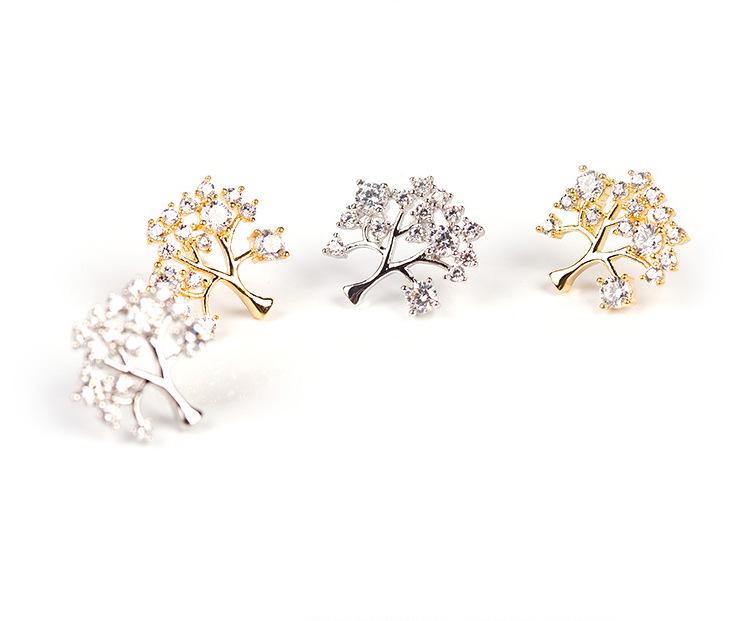 Elegant Wishing Tree Earrings: Japanese & Korean Design with Silver Needle for Women