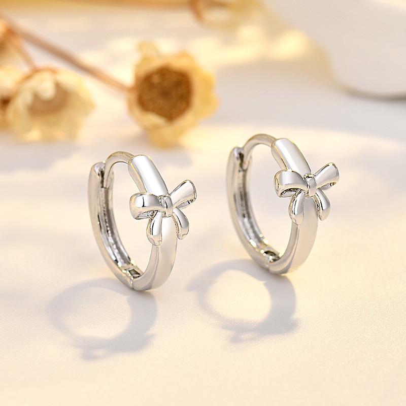 Exquisite Schleife Mini Kleine Ohrbügel Niedliches Nischendesign Ohrschmuck