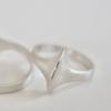 vacactsilver double one pointed ring